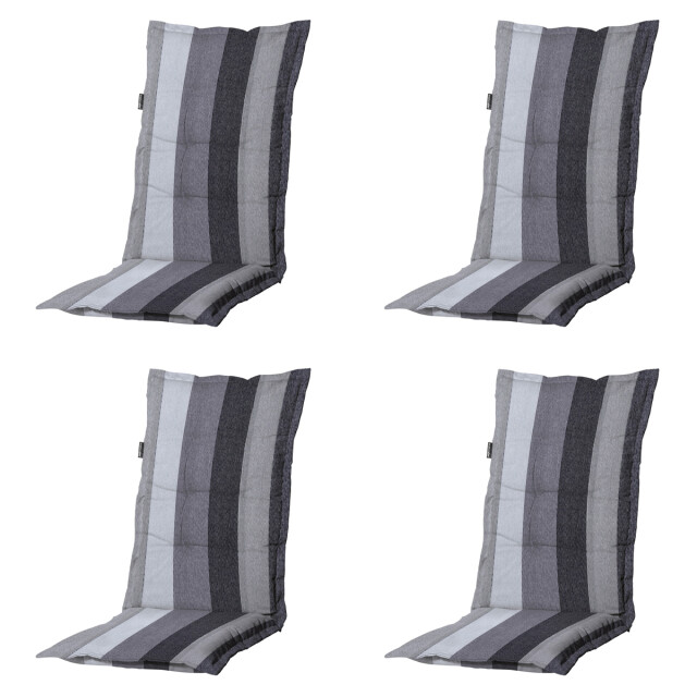 Madison tuinstoelkussen hoge rug victoria grey ca. 123x50 cm set van 4 3083021 large