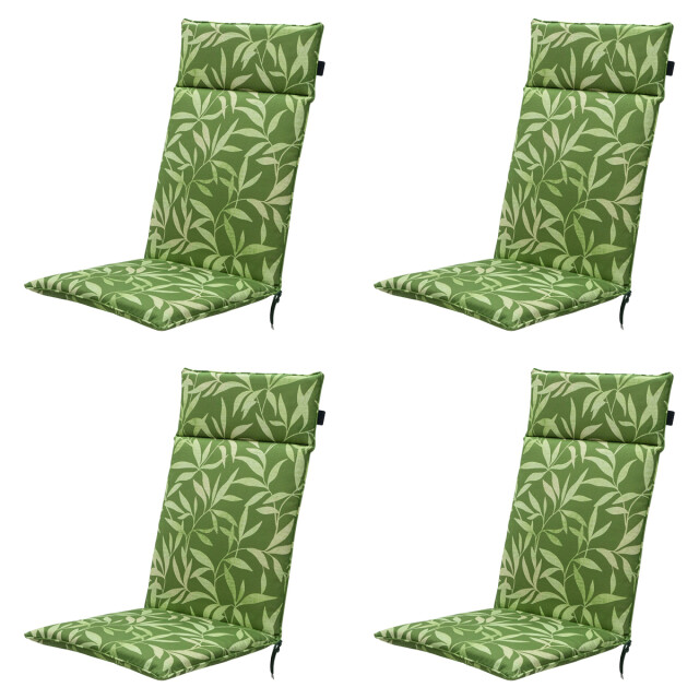 Madison tuinstoelkussen hoge rug fergus green ca. 120x50 cm set van 4 3082961 large