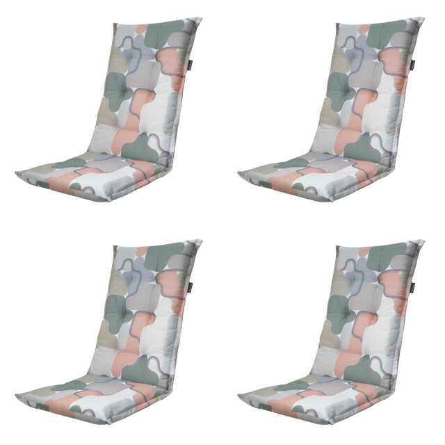 Madison tuinstoelkussen hoge rug grafi salmone ca. 123x50 cm set van 4 3083042 large