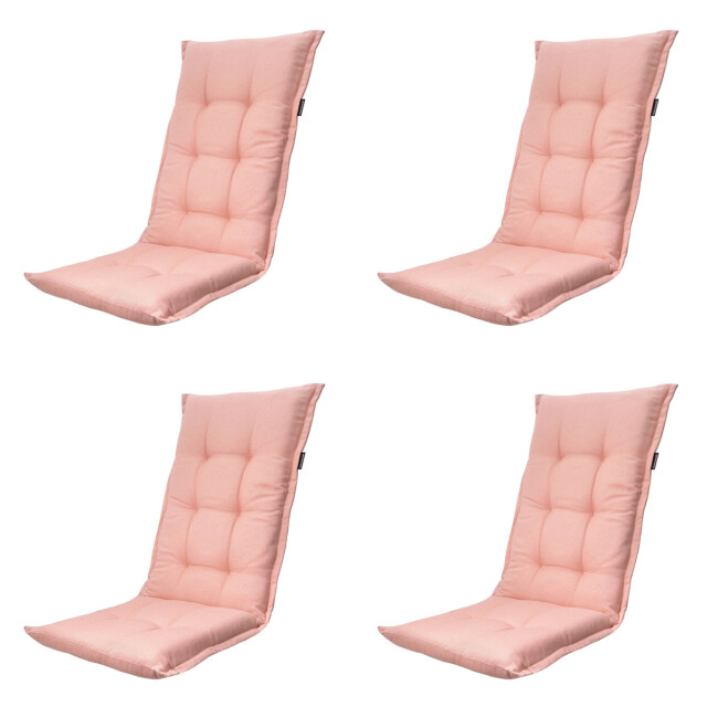 Madison tuinstoelkussen hoge rug napels salmone ca. 123x50 cm set van 4 3083062 large