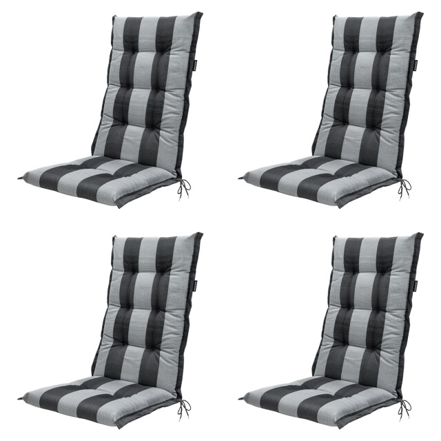 Madison tuinstoelkussen hoge rug alice grey ca. 123x50 cm set van 4 3083023 large
