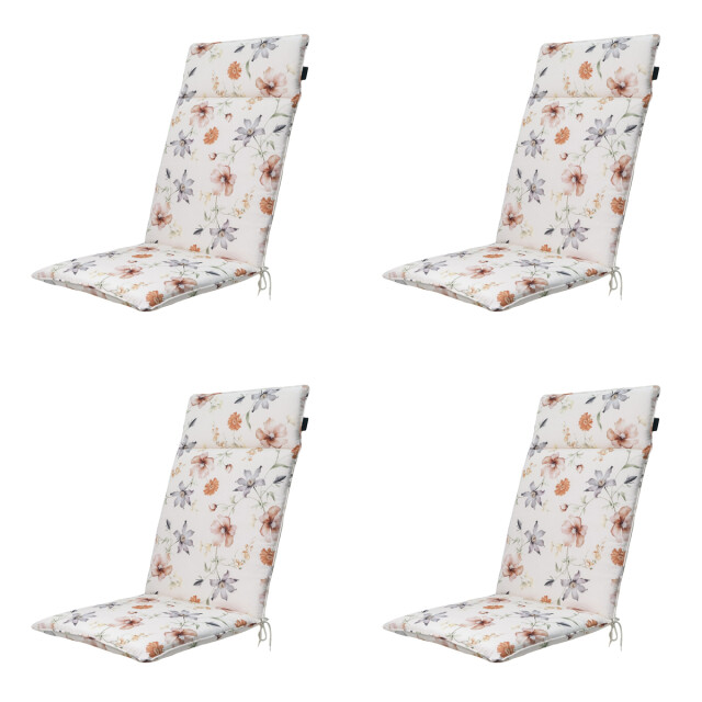Madison tuinstoelkussen hoge rug florina natural ca. 120x50 cm set van 4 3082941 large
