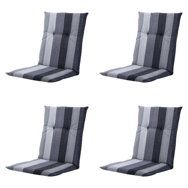 Madison tuinstoelkussen lage rug victoria grey ca. 105x50 cm set van 4 3083001 large