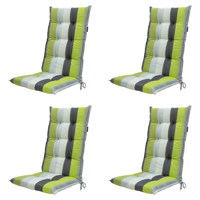 Madison tuinstoelkussen hoge rug victoria green ca. 123x50 cm set van 4 3083022 large