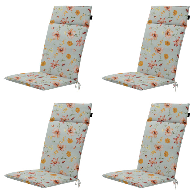 Madison tuinstoelkussen hoge rug florina orange ca. 120x50 cm set van 4 3082942 large