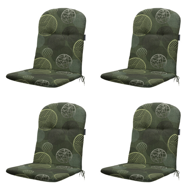 Madison kuipstoelkussen hoge rug circle green ca. 96x45 cm set van 4 3082982 large