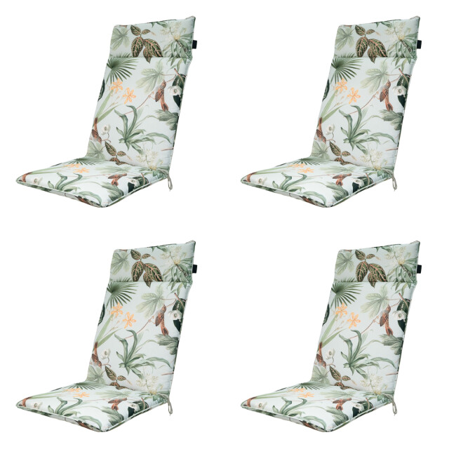 Madison tuinstoelkussen hoge rug grasse green ca. 120x50 cm set van 4 3082964 large