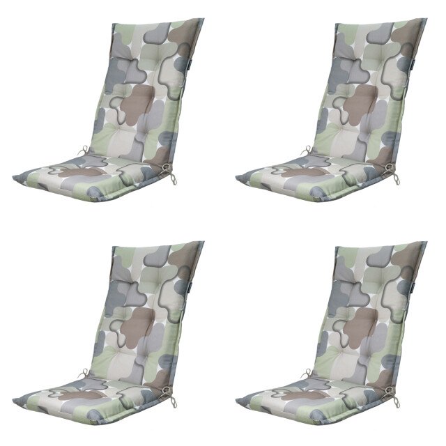 Madison tuinstoelkussen hoge rug grafi sage ca. 123x50 cm set van 4 3083043 large