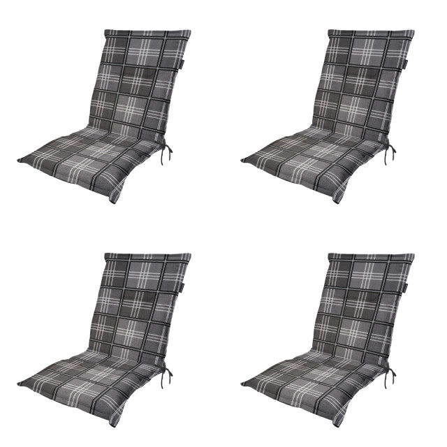 Madison tuinstoelkussen lage rug patchy grey ca. 105x50 cm set van 4 3082990 large
