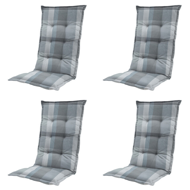 Madison tuinstoelkussen hoge rug sya grey ca. 123x50 cm set van 4 3083033 large