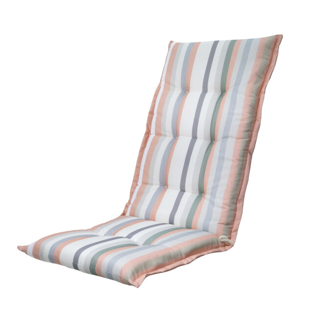 Madison tuinstoelkussen hoge rug righe salmone ca. 123x50 cm set van 4 3083029 large