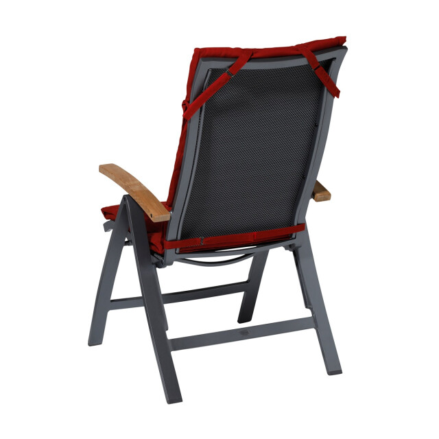 Madison tuinkussen fiber deluxe rib red ca. 125x50 cm set van 4 3083554 large