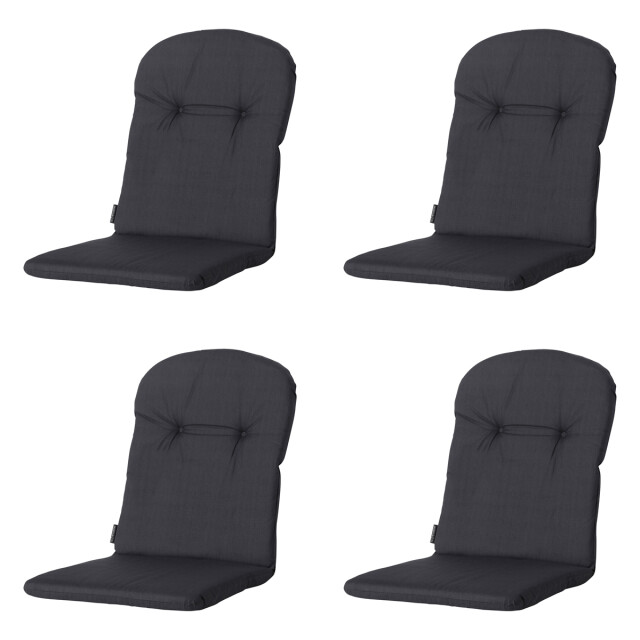Madison kuipstoelkussen hoge rug basic black ca. 96x45 cm set van 4 3082974 large