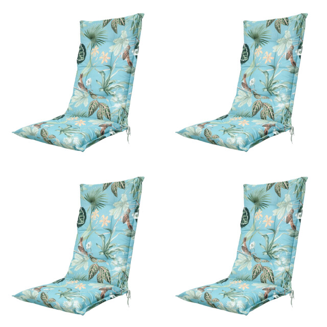 Madison tuinstoelkussen hoge rug grasse aqua ca. 123x50 cm set van 4 3083055 large