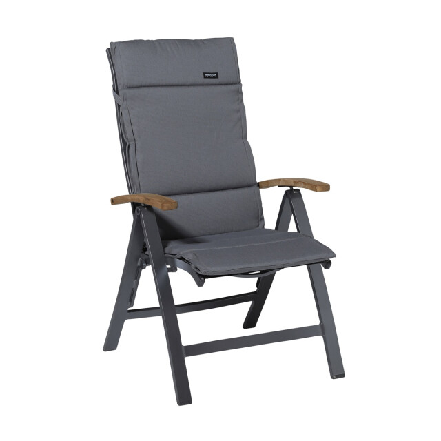 Madison tuinkussen fiber deluxe rib grey ca. 125x50 cm set van 4 3083555 large