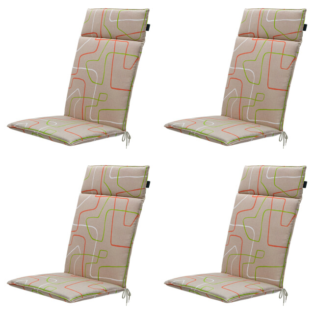Madison tuinstoelkussen hoge rug joah terra ca. 120x50 cm set van 4 3082915 large