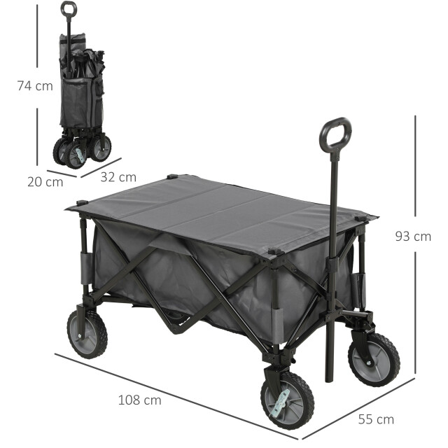 4goodz Outsunny strandwagen opvouwbaar met tafel afdekking 5 zakken - 3083455 large