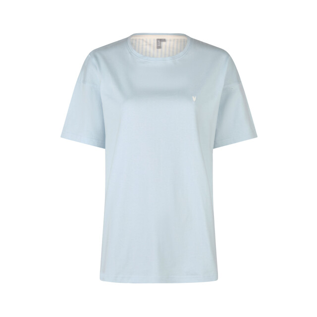 By Louise Dames korte pyjama set shortama lichtblauw/off-white gestreept BL-568-02 large