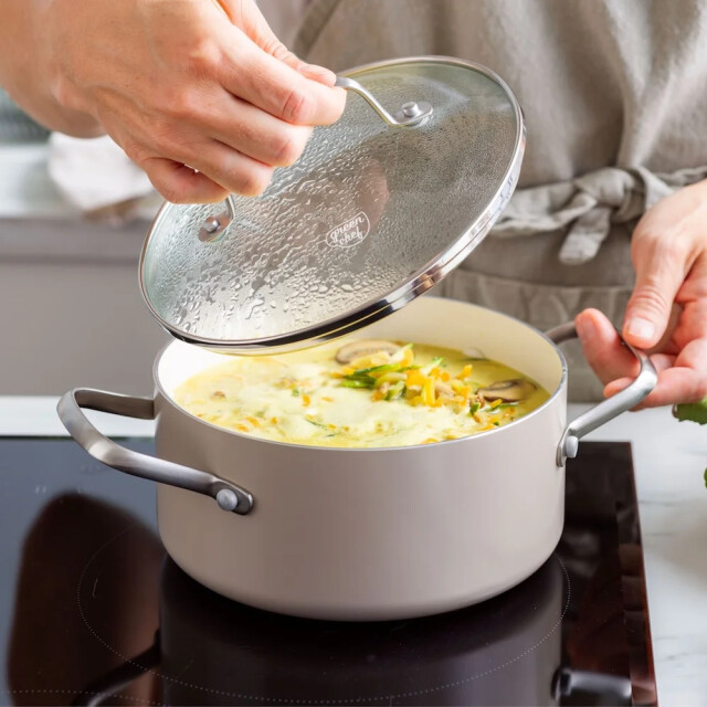 Greenchef Nordics antiaanbak kookpan crème 16 cm CC008166-001 large