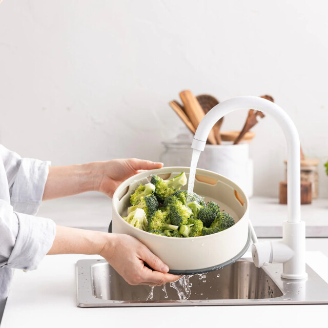 Greenpan Steamy 24 cm stoominzet creme CC006628-001 large