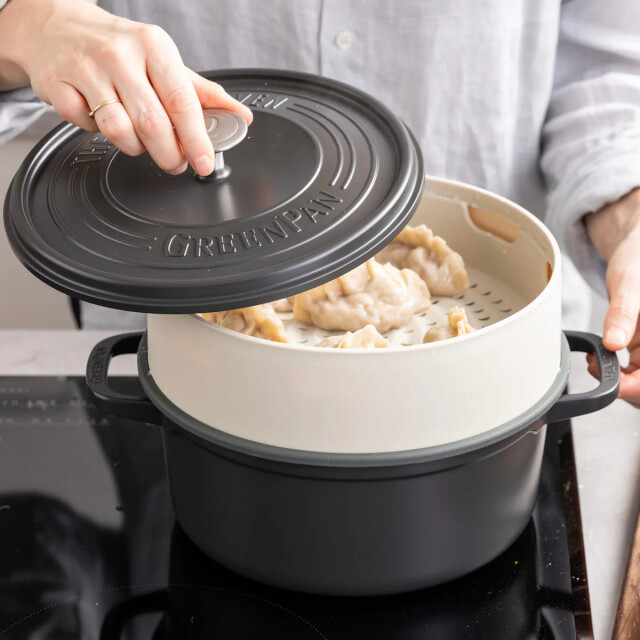Greenpan Steamy 24 cm stoominzet creme CC006628-001 large