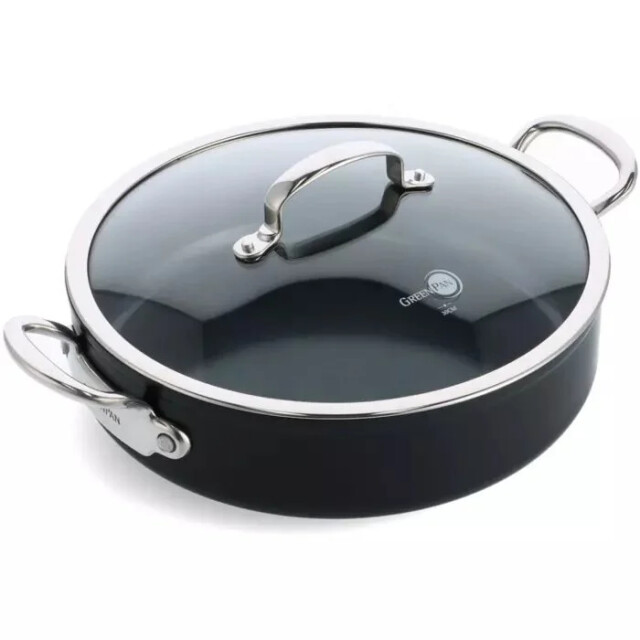 Greenpan Barcelona pro hapjespan met glasdeksel, 30cm 4895156693154 large