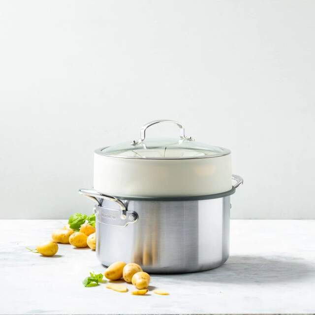 Greenpan Steamy 24 cm stoominzet creme CC006628-001 large