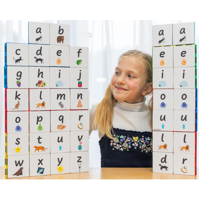 Learn and Grow Toys Learn and grow magnetische toppers letters 40 delig MTT-40PC-ALLC large