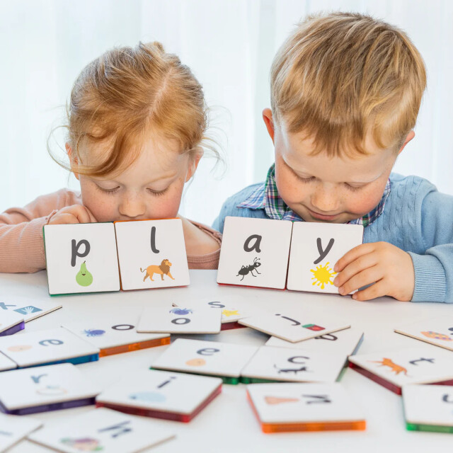 Learn and Grow Toys Learn and grow magnetische toppers letters 40 delig MTT-40PC-ALLC large