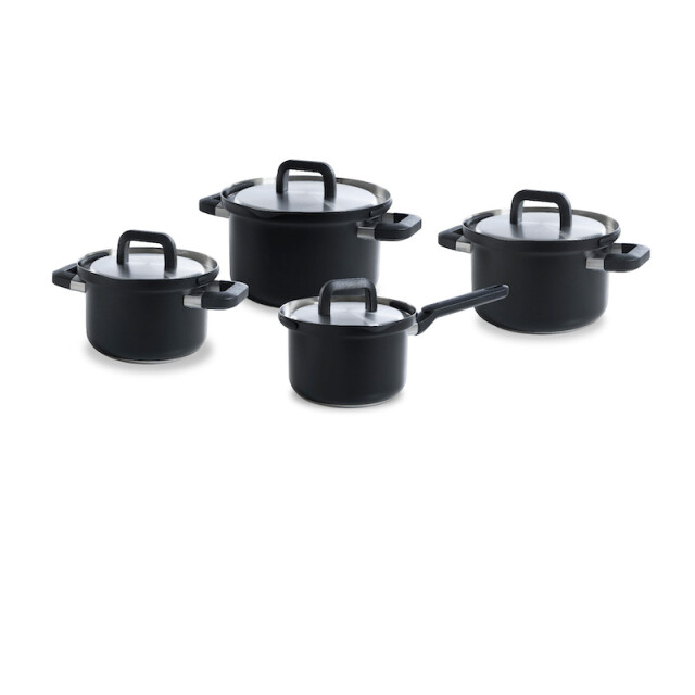 BK Cookware Bk flow cool black kookpannenset- 4 delig rvs veilig afgietsysteem B2478.004 large
