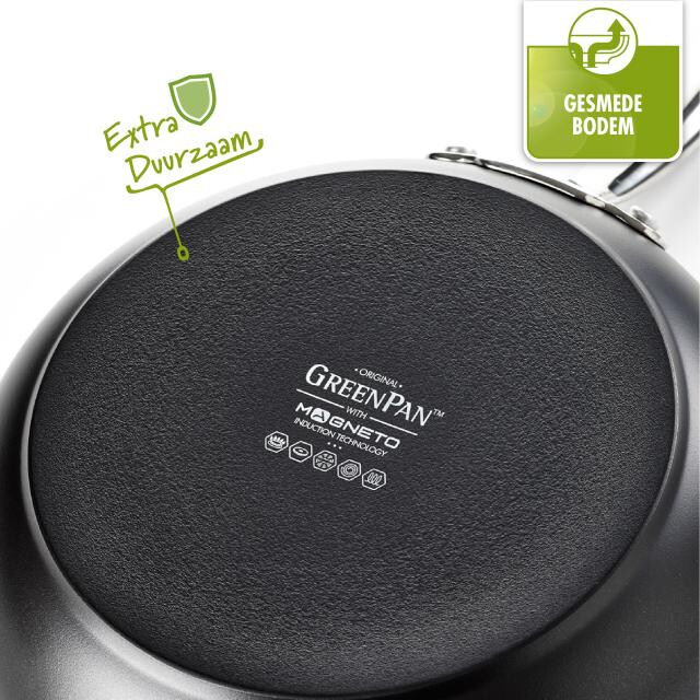 Greenpan Barcelona keramische hapjespan 24 cm met glazen deksel CC005327-001 large