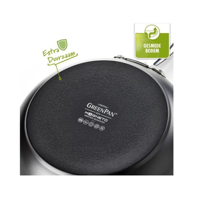 Greenpan Barcelona keramische hapjespan 30 cm met glazen deksel CW002209-002 large