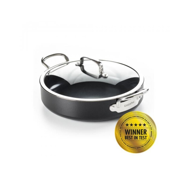 Greenpan Barcelona keramische hapjespan 30 cm met glazen deksel CW002209-002 large