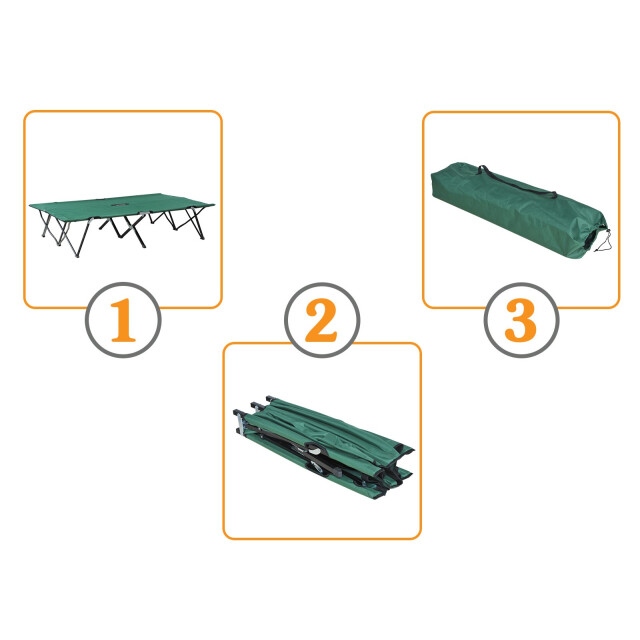 4goodz Outsunny opvouwbaar campingbed extra breed, veldbed 125x193cm 3083702 large