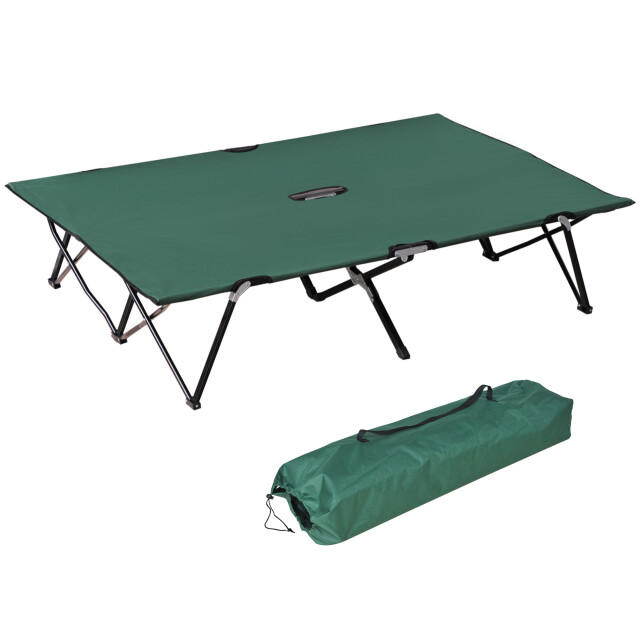 4goodz Outsunny opvouwbaar campingbed extra breed, veldbed 125x193cm 3083702 large