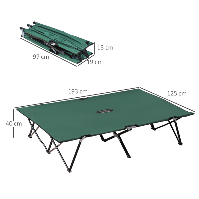 4goodz Outsunny opvouwbaar campingbed extra breed, veldbed 125x193cm 3083702 large