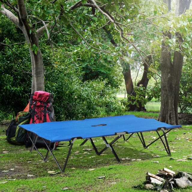 4goodz Outsunny opvouwbaar campingbed extra breed, veldbed 125x193cm 3083703 large