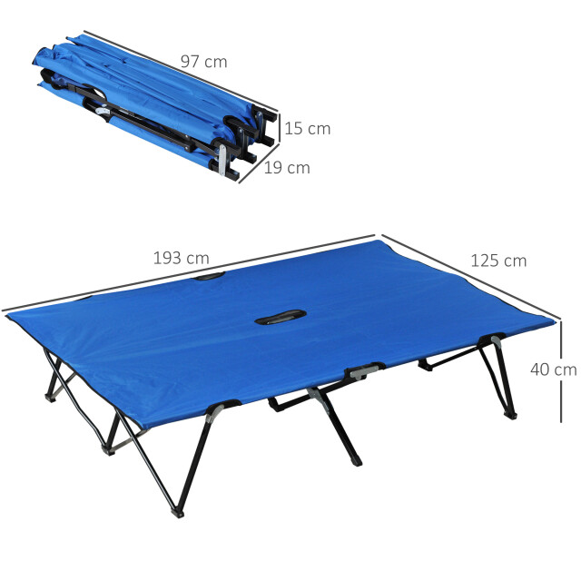 4goodz Outsunny opvouwbaar campingbed extra breed, veldbed 125x193cm 3083703 large