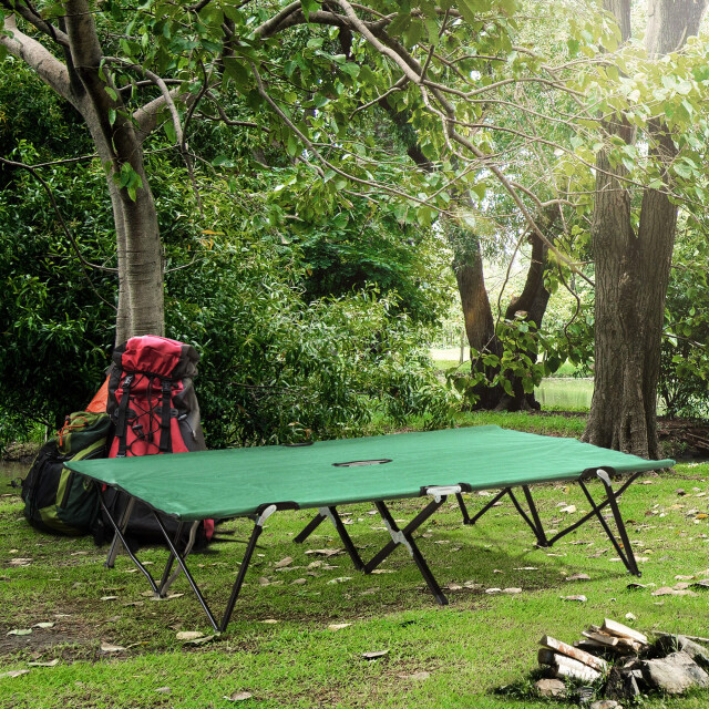 4goodz Outsunny opvouwbaar campingbed extra breed, veldbed 125x193cm 3083702 large