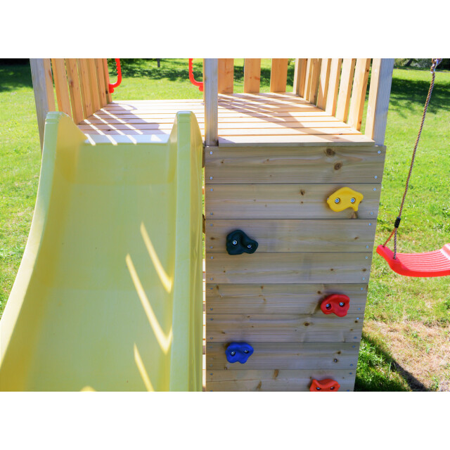 Wendi Toys Houten speeltoren pelikaan| met glijbaan, klimwand, schommel en tafel 3083709 large