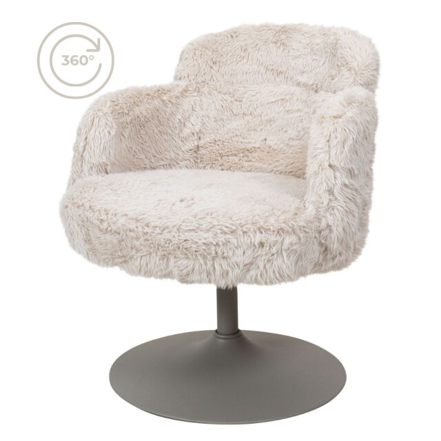 Home67 Fauteuil scottie fluffy creme 3083689 large