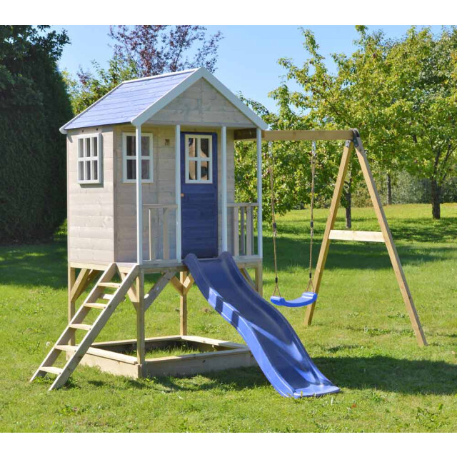 Wendi Toys Alpaca speelhuis met glijbaan, schommel en zandbak wtm10 blauw 3083710 large