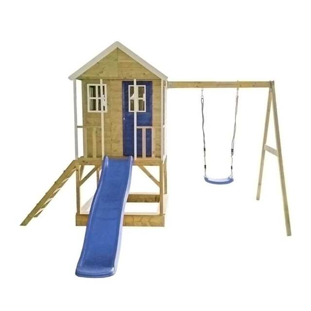 Wendi Toys Alpaca speelhuis met glijbaan, schommel en zandbak wtm10 blauw 3083710 large