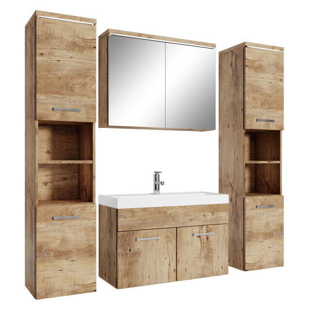 Badplaats Badkamermeubel set paso xl 80 cm kastanje badmeubel met 3181093 large