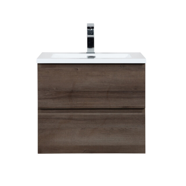Badplaats Badkamermeubel set angela 60 cm bruin badmeubel met wastafel 3181346 large