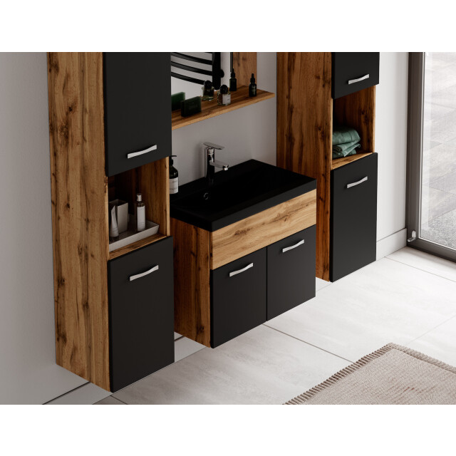 Badplaats Badkamermeubel set montreal xl 60 x 35 cm eiken met zwart - 3182781 large