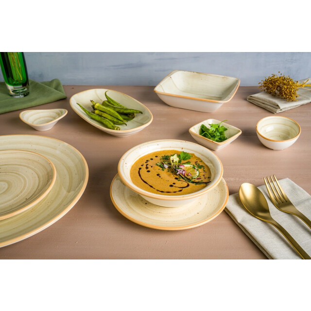 Bonna Serveerschaal aura terrain porselein 27 cm (750cc) set van 2 3069092 large