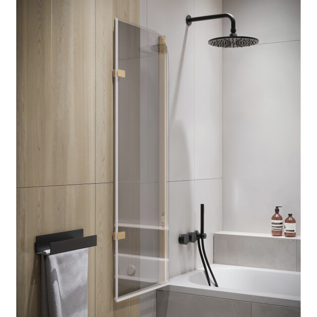 Badplaats Badwand austin 120 x 140 cm goud badscherm draaibaar 5 mm dik - 3181108 large