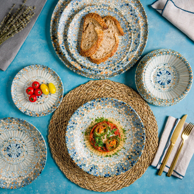 Bonna Dinerbord luca mosaic porselein 27 cm set van 6 3069105 large
