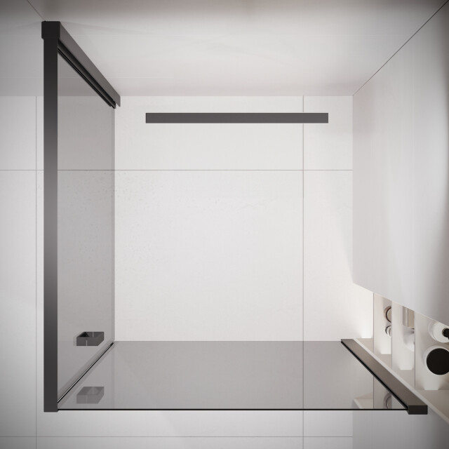 Badplaats Douchecabine alava 80 x 80 x 190 cm zwart douchewand met draaideur 3180954 large